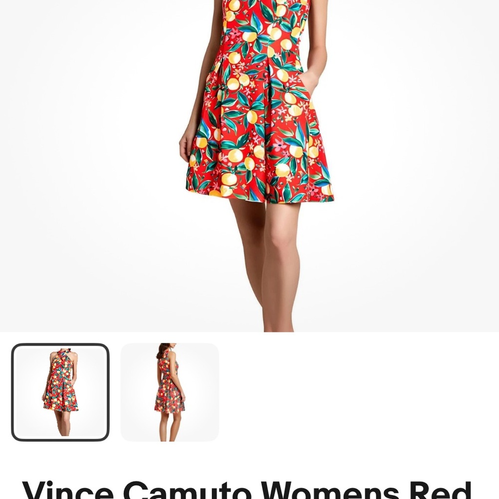 Vince Camuto Vibrant Red Floral Mini Dress